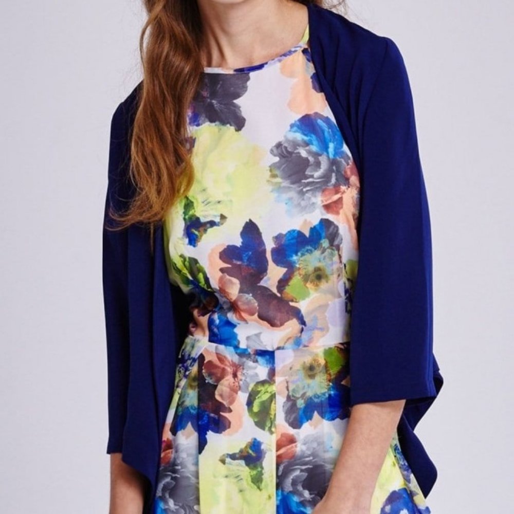 Girls on Film Blue Waterfall Cardigan: Size UK 10